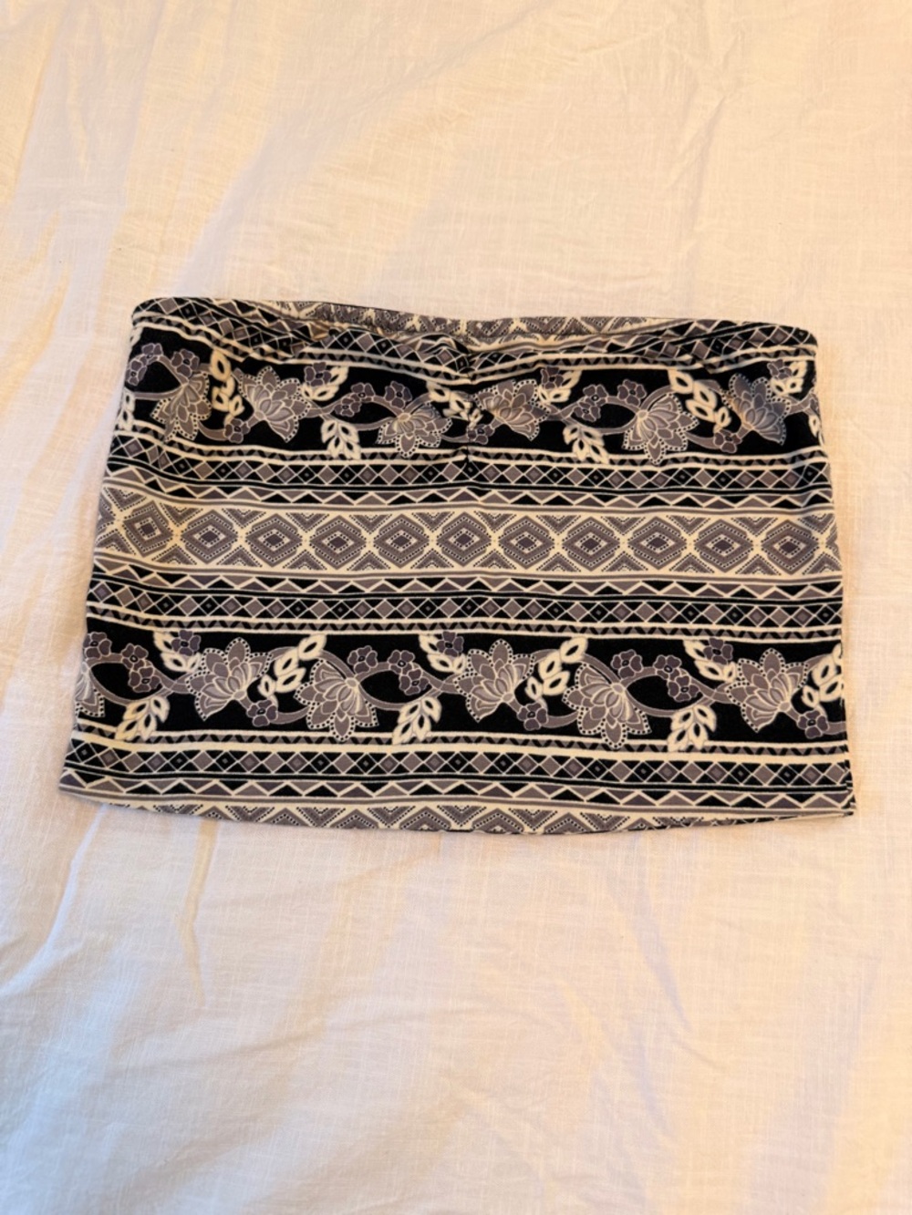 Vintage Forever 21 Black & White Patterned Tube Top Size M